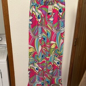 Mittoshop Vibrant Multicolor Wide Leg Pants